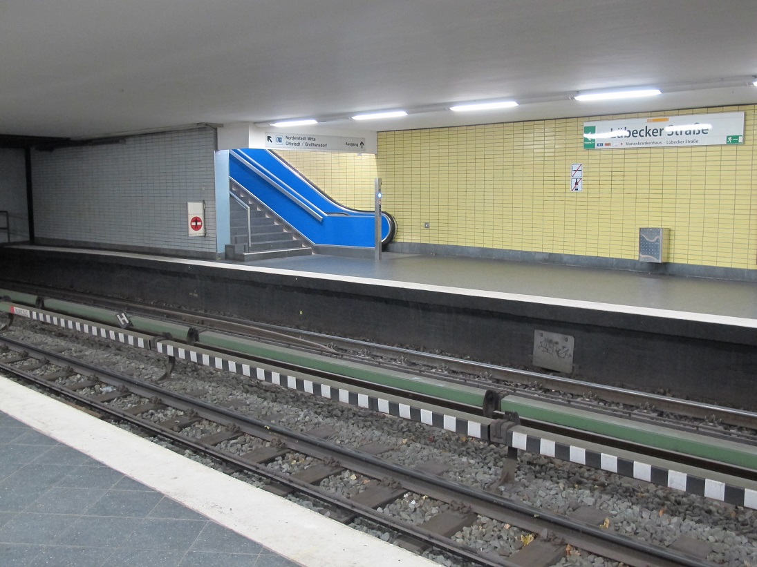 Hamburg, U-Bahn-Station "Lübecker Straße", unteridische Rolltreppe (Bild: K. Berkemann)