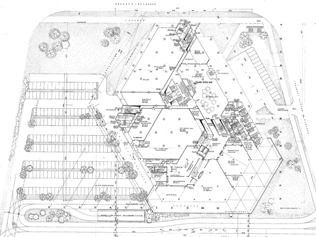 Grundriss des geplanten Neubaus von 1970 (Bild: Deutsche Rentenversicherung Baden-Württemberg)