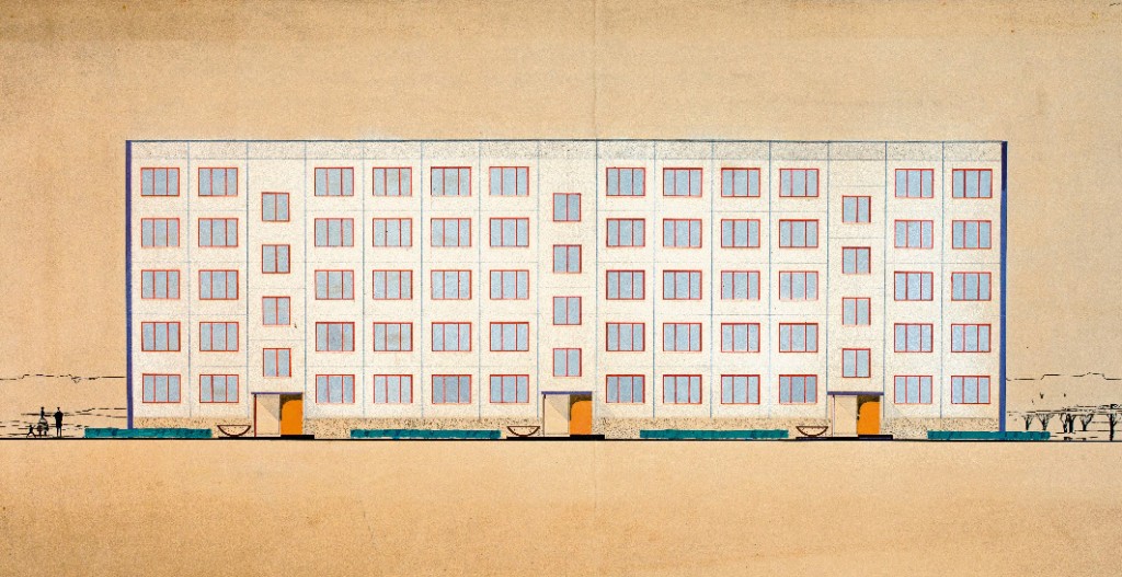 Boris Jofan: Typenentwurf für ein industriell vorgefertigtes Wohngebäude (1958) (Bildquelle: Staatliches Ščussev-Museum für Architektur, Moskau)