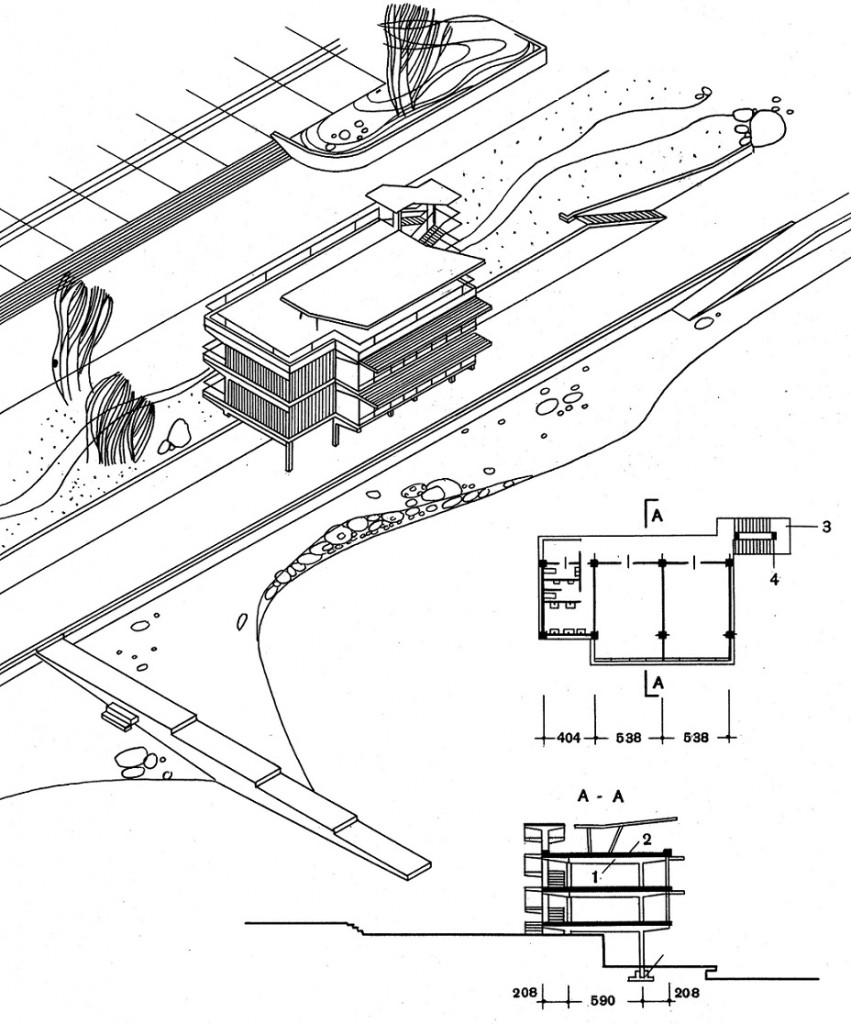 Pionierlager Artek, Lager Meer, Schlafgebäude, Plangrafik (Bildquelle: Polianski, A. T., Artek, Moskau 1966)