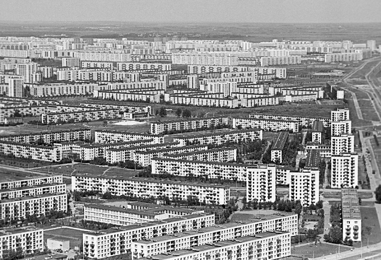 Luftbild des Wohnbezirks Graždanka in Leningrad, 1977 (Bild: V. Nikitin/RIA Novosti)