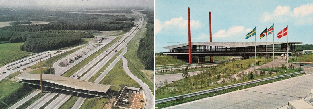 Brückenraststätte Dammer Berge (Bilder: Postkarte, wohl 1970er Jahre)