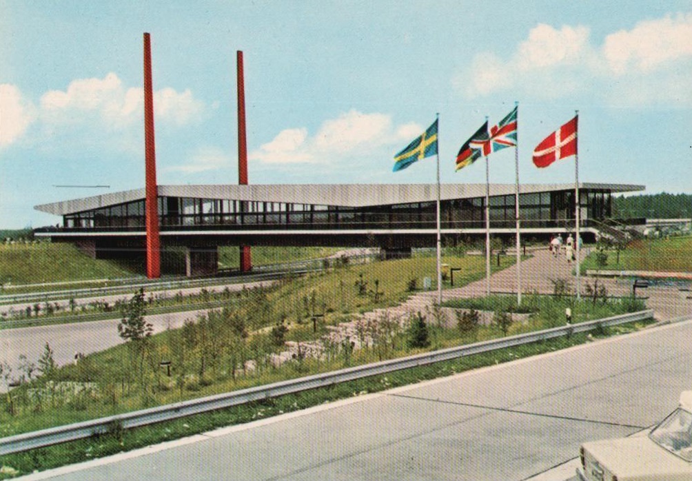 Brückenraststätte Dammer Berge (Bild: Postkarte, wohl 1970er Jahre)
