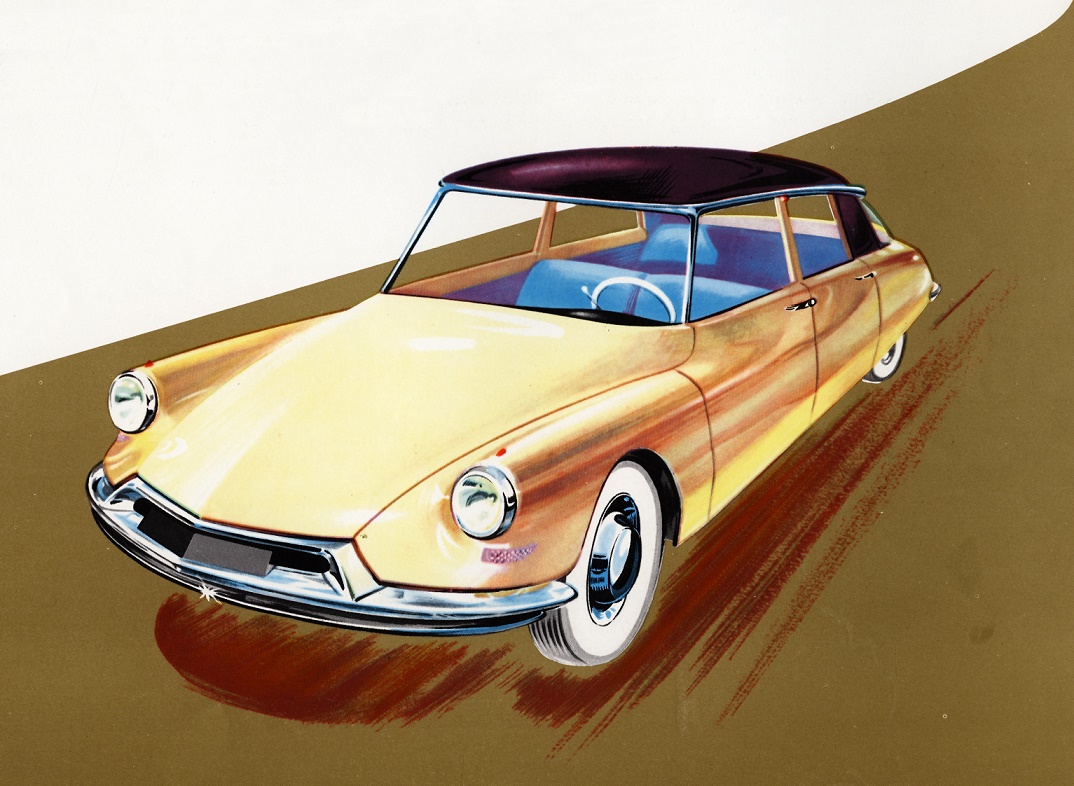 Flaminio Bertoni: Zeichnung der Citroën DS aus dem Jahr 1959 (Bild: historisches Prospektfoto)