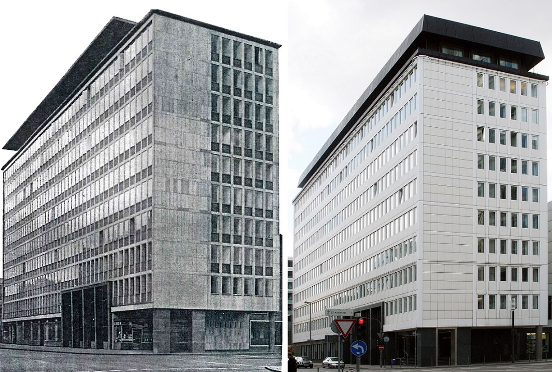 Frankfurt am Main, VCI-Zentrale, links: zur Bauzeit; rechts: um 2011 (Bilder: historische Abbildungen)