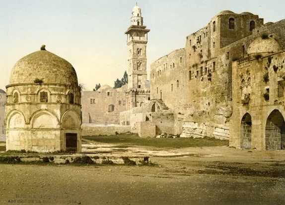 Jerusalem, Burg Antonia (Foto: Maison Bonfils, um 1890, Photochrom: um 1895, Copyright: G.-Dalman-Institut)