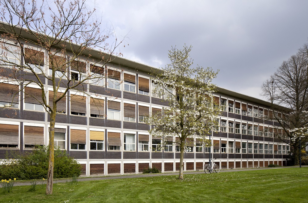 Stadthaus Krefeld, Fassade (ehemals Verwaltungsgebäude Verseidag, Egon Eiermann, 1951-53) (Foto: LVR-ADR, Silvia Margit Wolf, 2016)