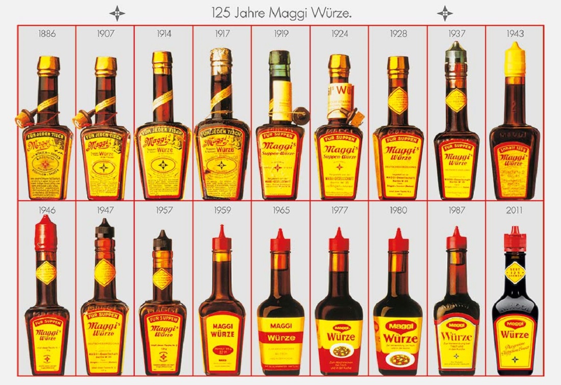 Maggi-Würze gibt es seit 1886. Julius Maggi selbst kreierte die berühmte Flasche, deren Form bis heute nur varriiert wurde (Bild: Maggi GmbH/Nestlé)