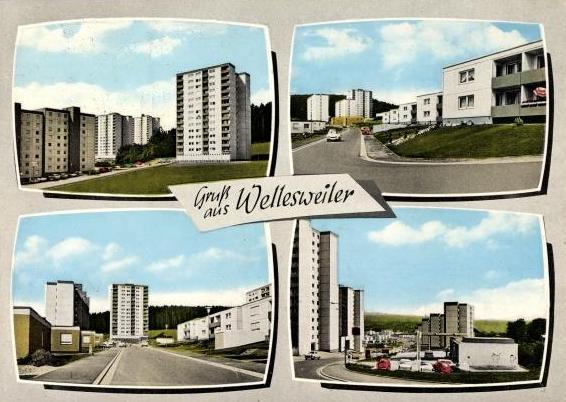 Neunkirchen-Wellesweiler, Cité Winterfloß (Bild: historische Postkarte)