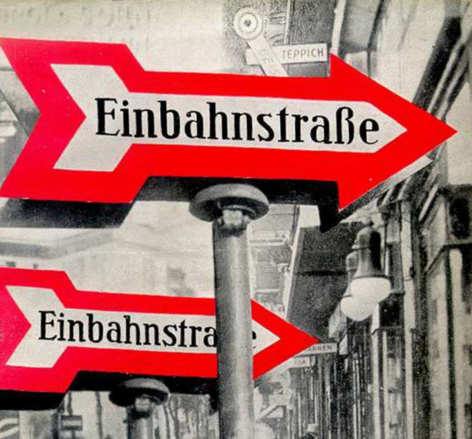 Sasha Stone, Schutzumschlag für Walter Benjamins Einbahnstraße, Ernst-Rowohlt-Verlag, Berlin 1928 (Bild: PD)
