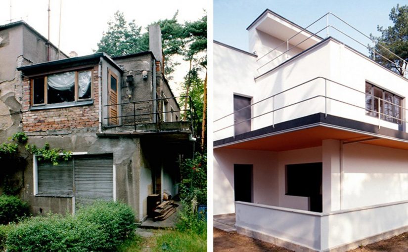 Dessau, Meisterhaus Muche/Schlemmer vor und nach der Sanierung von 2001 (Bild: Brenne Architekten)