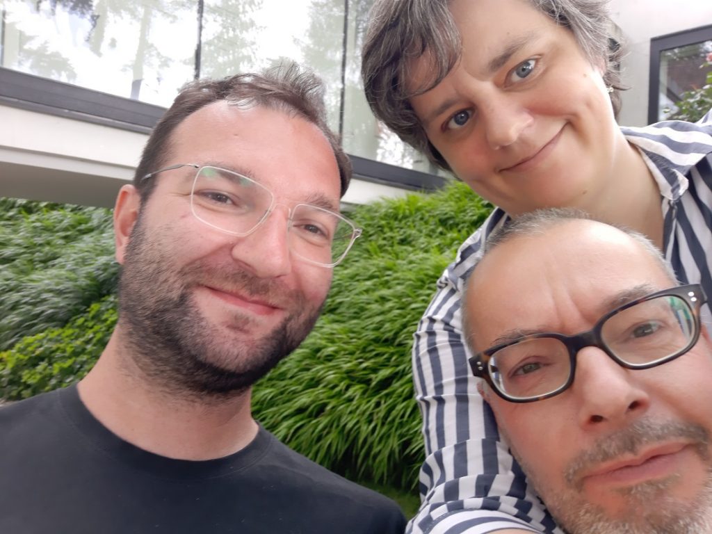Redaktionstreffen - Peter Liptau, Karin Berkemann und Daniel Bartetzko (Bild: privat, 2020)