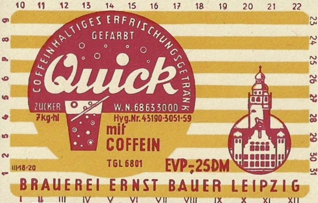 Quick Cola, Brauerei Ernst Bauer Leipzig (Bild: historisches Etikett)