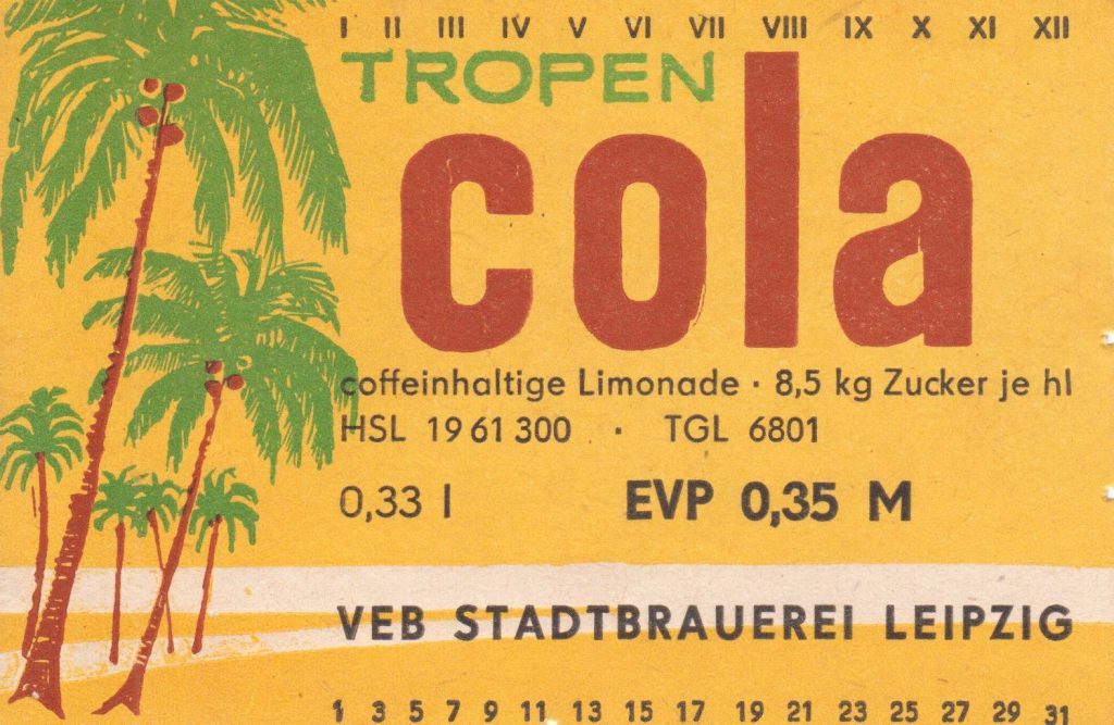 Tropen Cola, VEB Stadtbrauerei Leipzig (Bild: historisches Etikett)